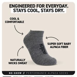 Hollow No Show Performance Alpaca Socks - Gray - Nwt - L